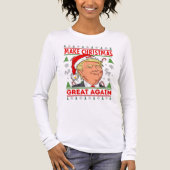 Trump Merry Christmas Shirt, Donald Trump Vrouwen Tri-Blend Shirt (Voorkant volledig)