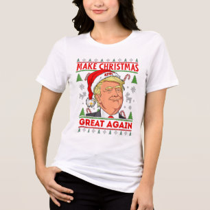 Trump Merry Christmas Shirt, Donald Trump Vrouwen Tri-Blend Shirt