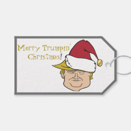 Trump Merry-Labels met aangepaste kerstcadeaus Cadeaulabel