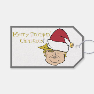Trump Merry-Labels met aangepaste kerstcadeaus Cadeaulabel
