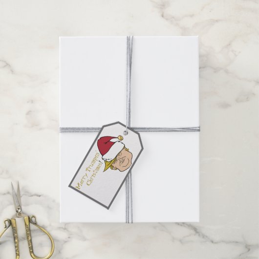 Trump Merry-Labels met aangepaste kerstcadeaus Cadeaulabel (Met Touw)
