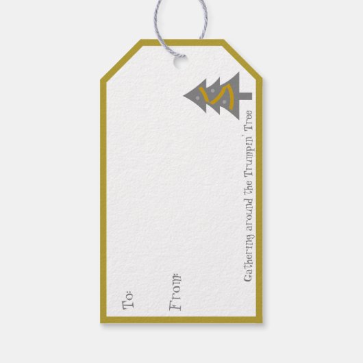 Trump Merry-Labels met aangepaste kerstcadeaus Cadeaulabel (Achterkant)