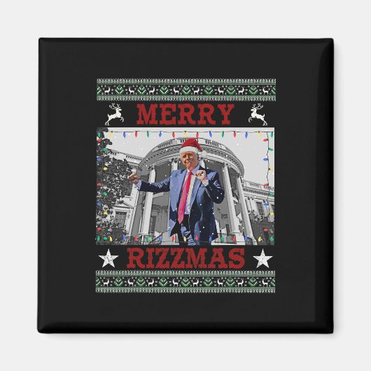 Trump Merry Rizzmas Grappige Trump Dance Ch Magneet (Voorkant)