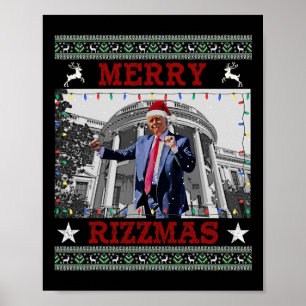 Trump Merry Rizzmas Grappige Trump Dance Ch Poster