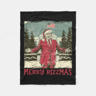 Trump Merry Rizzmas Grappige Trump Dance Chr Fleece Deken