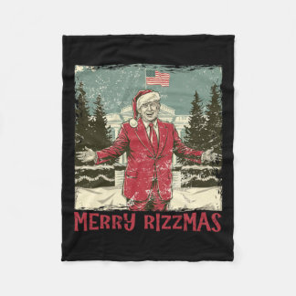 Trump Merry Rizzmas Grappige Trump Dance Chr Fleece Deken