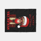 Trump Merry Rizzmas Trumpmas Grappige kerstbubbel Fleece Deken (Voorkant (Horizontaal))