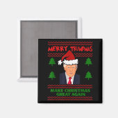 Trump Merry Trumpmas Santa Trump Make Christmas Gr Magneet (Voorkant / Achterkant)