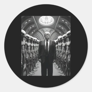 Trump met buitenaardse samenzweringstheorie Ufo be Ronde Sticker