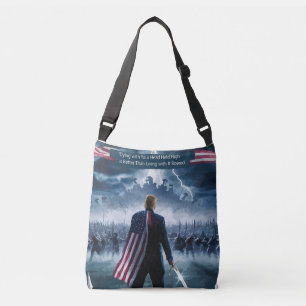 Trump met de Amerikaanse vlag op zijn rug Crossbody Tas