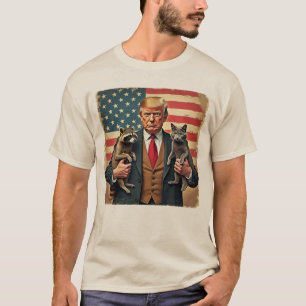 Trump met een kat-wasbeeshemd – Grappig trendy cad T-shirt