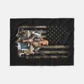 Trump met hond eend watervogels jagen camo preside fleece deken (Voorkant (Horizontaal))