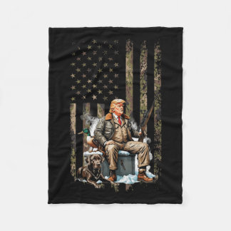 Trump met hond eend watervogels jagen camo preside fleece deken