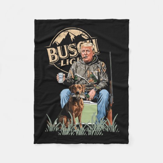 Trump met hond eend watervogels jagen camo preside fleece deken (Voorkant)