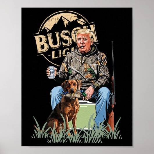 Trump met hond eend watervogels jagen camo preside poster (Voorkant)