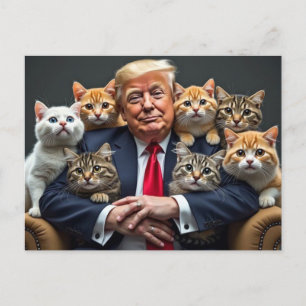 TRUMP MET KATTEN 2024 BRIEFKAART