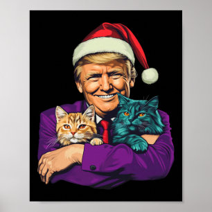 Trump met katten vrolijk kerstfeest grappig poster