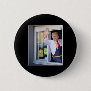 Trump Met Mc Donald Trump Werknemer Stem Op Trump Ronde Button 5,7 Cm