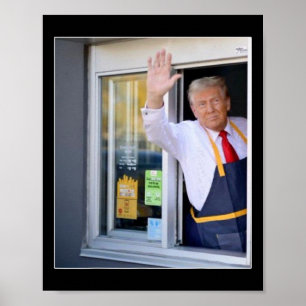 Trump met Mc Donald Trump-werknemer stemt op Trump Poster