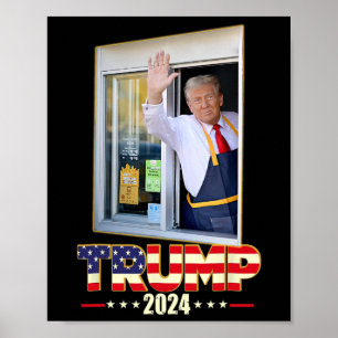 Trump met Mc Donald Trump-werknemer stemt op Trump Poster