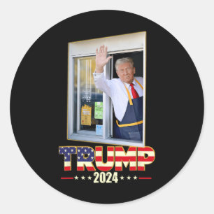 Trump met Mc Donald Trump-werknemer stemt op Trump Ronde Sticker