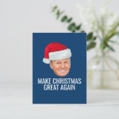 Trump met Santa Hat - Maak kerst nog een keer gewe Briefkaart (Staand voorkant)