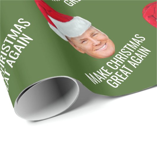 Trump met Santa Hat - Maak kerst nog een keer gewe Cadeaupapier (Rol Hoek)
