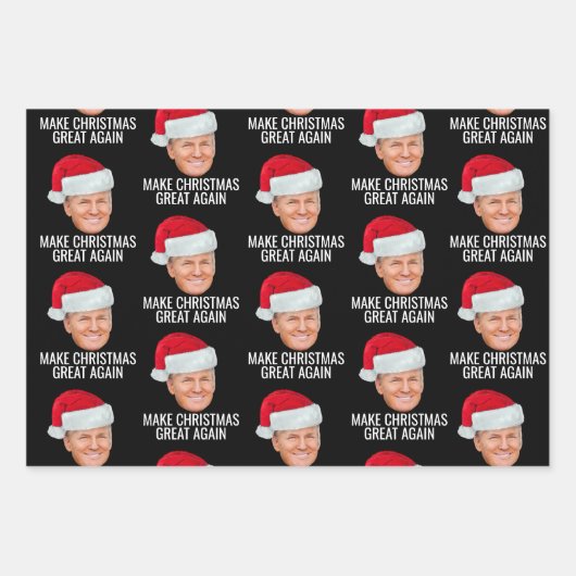 Trump met Santa Hat - Maak kerst nog een keer gewe Inpakpapier Vel (Voorkant 3)