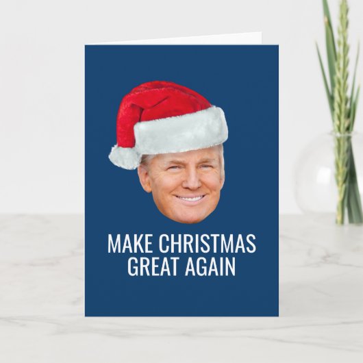 Trump met Santa Hat - Maak kerst nog een keer gewe Kaart (Voorkant)