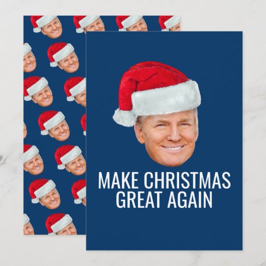 Trump met Santa Hat - Maak kerst nog een keer gewe Kaart (Voorkant / Achterkant)