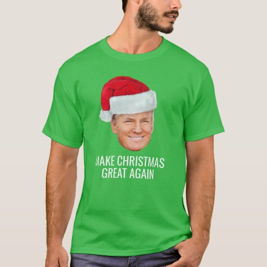 Trump met Santa Hat - Maak kerst nog een keer gewe T-shirt (Voorkant)