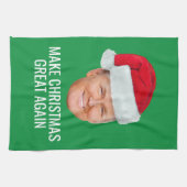 Trump met Santa Hat - Maak kerst nog een keer gewe Theedoek (Horizontaal)