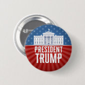 Trump met White House Stars en Stripes Ronde Button 5,7 Cm (Voorkant /achterkant)
