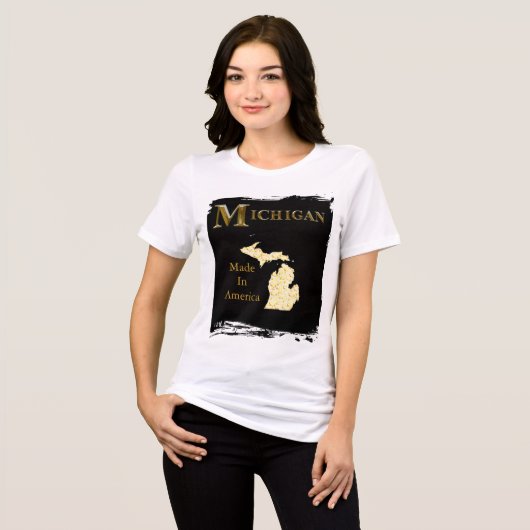 TRUMP MICHIGAN KIJKT Tri-Blend SHIRT (Voorkant volledig)
