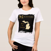 TRUMP MICHIGAN KIJKT Tri-Blend SHIRT (Voorkant)