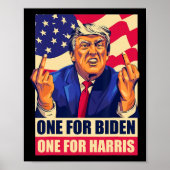 Trump-middelvinger Biden Harris America Republica Poster (Voorkant)