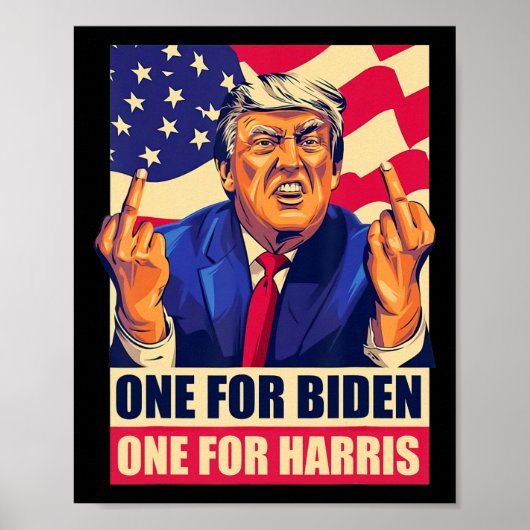 Trump-middelvinger Biden Harris America Republica Poster (Voorkant)
