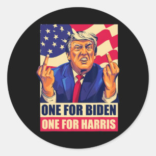 Trump-middelvinger Biden Harris America Republica Ronde Sticker