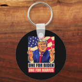 Trump-middelvinger Biden Harris America Republica Sleutelhanger (Voorkant)
