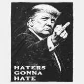 Trump Middenvinger 2026 Meme Grappig Fleece Deken (Voorkant)