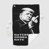 Trump Middenvinger 2026 Meme Grappig Golfhanddoek (Insitu)