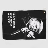 Trump Middenvinger 2026 Meme Grappig Golfhanddoek (Horizontaal)