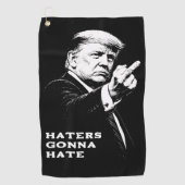 Trump Middenvinger 2026 Meme Grappig Golfhanddoek (Voorkant)