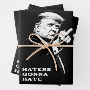 Trump Middenvinger 2026 Meme Grappig Inpakpapier Vel
