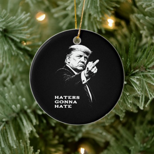 Trump Middenvinger 2026 Meme Grappig Keramisch Ornament (Boom)