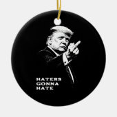 Trump Middenvinger 2026 Meme Grappig Keramisch Ornament (Voorkant)