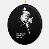Trump Middenvinger 2026 Meme Grappig Keramisch Ornament (Links)