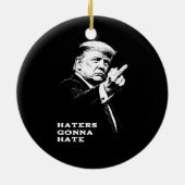 Trump Middenvinger 2026 Meme Grappig Keramisch Ornament (Achterkant)