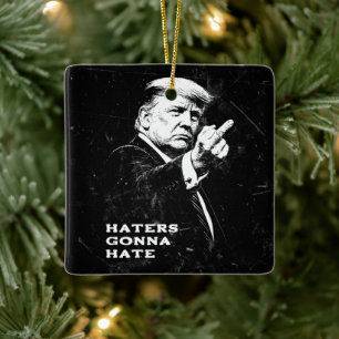 Trump Middenvinger 2026 Meme Grappig Keramisch Ornament