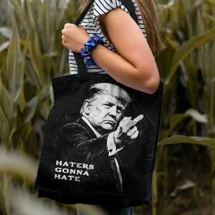 Trump Middenvinger 2026 Meme Grappig Tote Bag